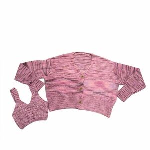 Free People Sweater Vest & Cardigan Set Pink Purple – NWOT Small